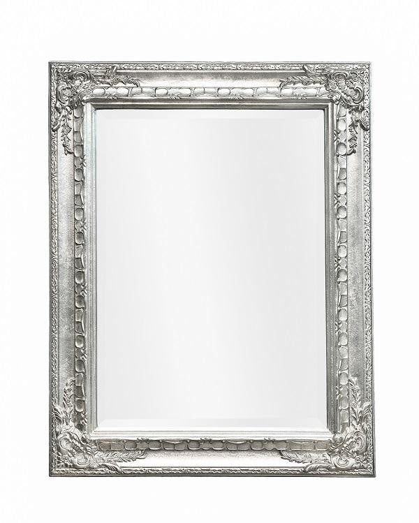 Mobili2g - specchiera in foglia argento rettangolare- misure: l.75 x h.95 x p.3