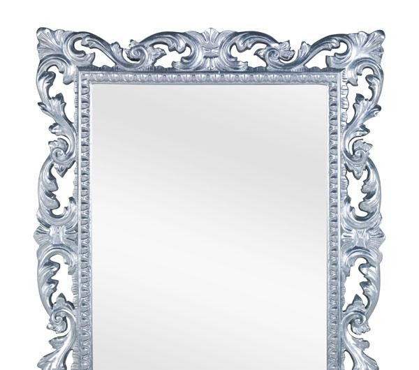 Mobili2g - specchiera foglia argento brillante rettangolare- misure: l.73 x h.86 x p.4