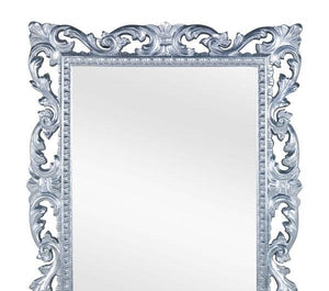 Mobili2g - specchiera foglia argento brillante rettangolare- misure: l.73 x h.86 x p.4