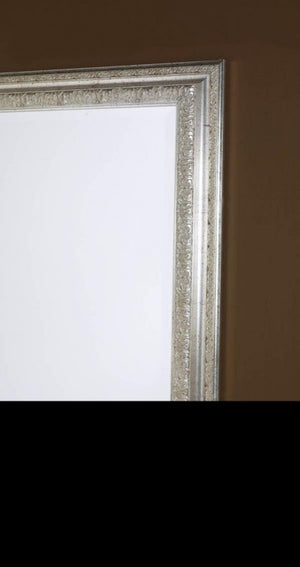 Mobili2g - specchiera in foglia argento rettangolare- misure: l.54 x h.134 x p.4