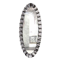 Specchiera moderna ovale con cornice ondulata ad effetto specchio misure l.190x90