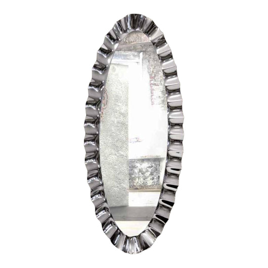 Specchiera moderna ovale con cornice ondulata ad effetto specchio misure l.190x90