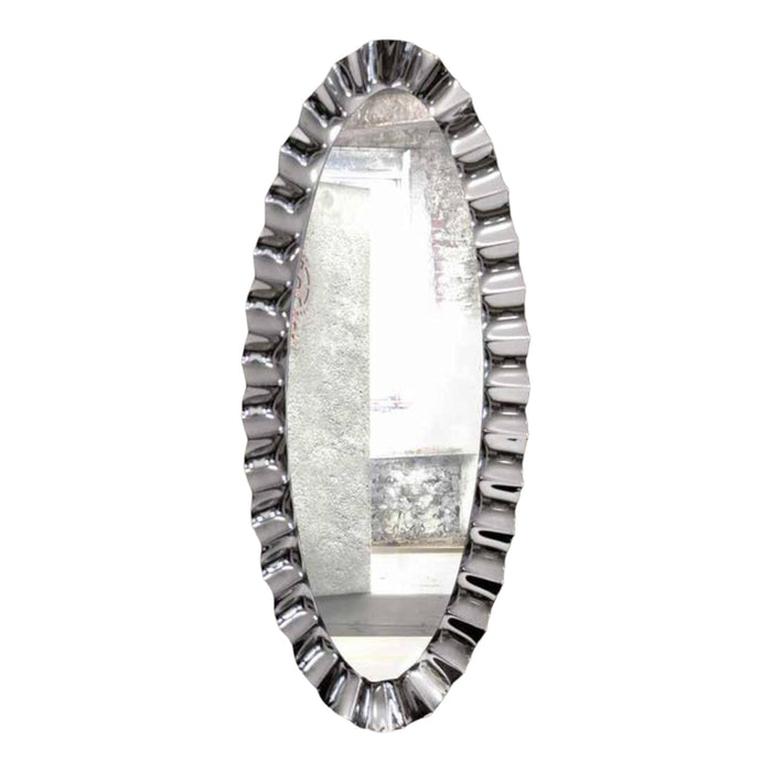 Specchiera moderna ovale con cornice ondulata ad effetto specchio misure l.190x90