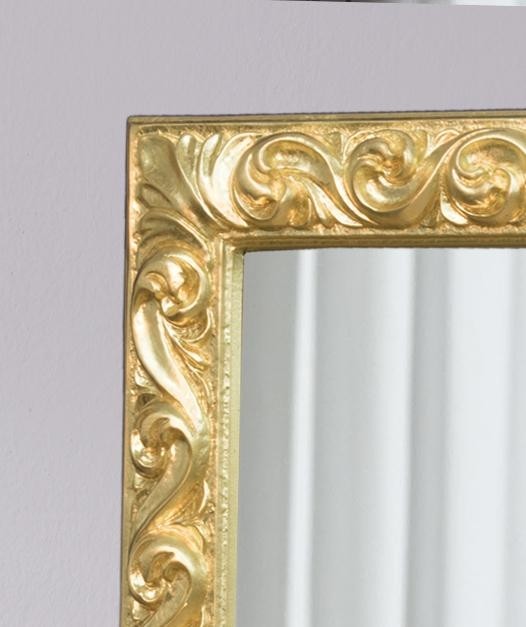 Mobili2g - specchiera in foglia oro brillante rettangolare- misure: l.64 x h.84 x p.4
