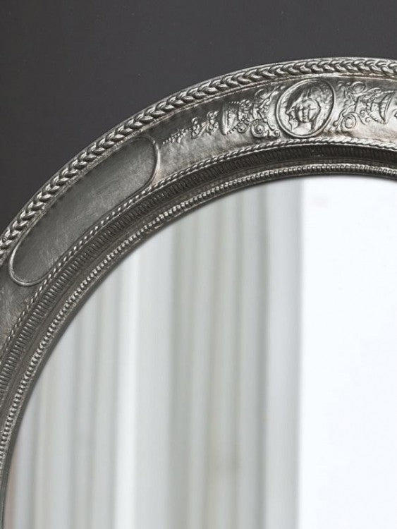Mobili2g - specchiera in foglia argento rotonda- misure: l.88 x h.88 x p.4