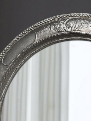 Mobili2g - specchiera in foglia argento rotonda- misure: l.88 x h.88 x p.4