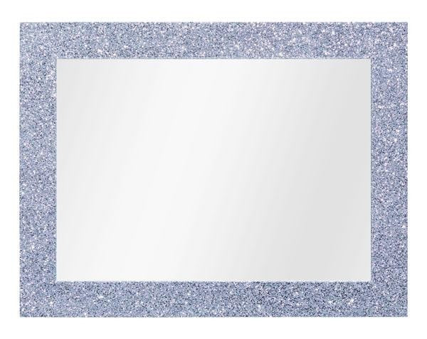 Mobili2g - specchiera glitter argento rettangolare- misure: l.90 x h.148 x p.3