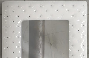 Specchiera 100x92 con cornice bianca e swarovski