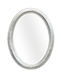 Mobili2g - specchiera in foglia argento brillante ovale- misure: l.73 x h.93 x p.5