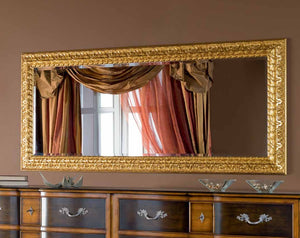 Mobili2g - specchiera in foglia oro rettangolare misure: l.92x h. 72 x p. 5