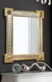 Mobili2g - specchiera in foglia argento con particolari con mecca- misure: l.72 x h.92 x p.3