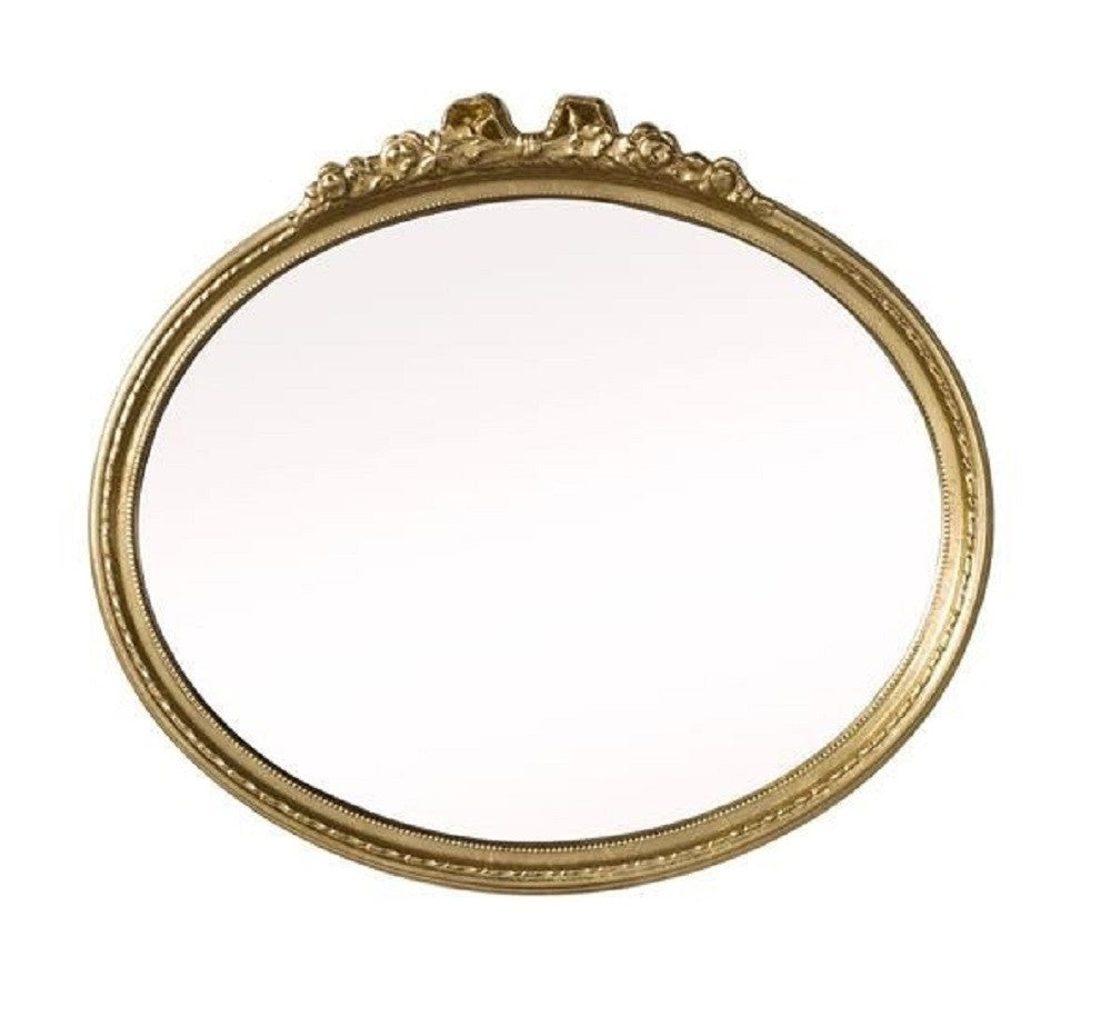 Specchiera in foglia oro ovale- misure: l. 54 x h. 48 x sp. 4