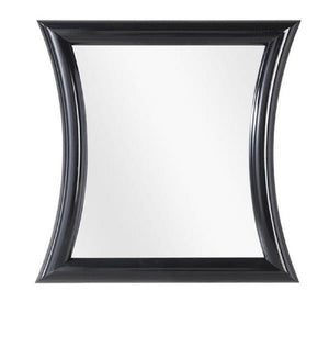 Mobili2g - 1 specchiera laccato nero lucido sagomata misure: 63 x 63 x 3