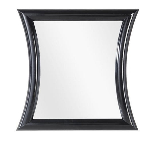 Mobili2g - 1 specchiera laccato nero lucido sagomata misure: 63 x 63 x 3