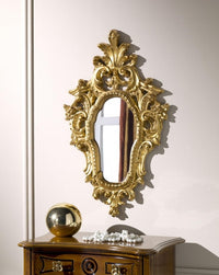 Mobili2g - specchiera in foglia oro sagomata-traforata misure: l.39 x h. 64 x p. 3