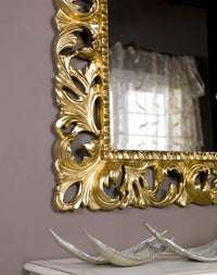 Specchiera in foglia oro rettangolare misure: 87 x 107 x 6