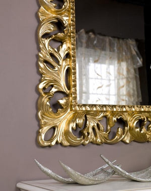 Specchiera in foglia oro rettangolare misure: 87 x 107 x 6