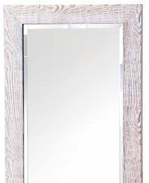 Specchiera rettangolare in legno laccata bianca sabbiata misure l.180x70