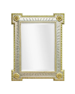 Mobili2g - specchiera in foglia argento con particolari con mecca- misure: l.72 x h.92 x p.3