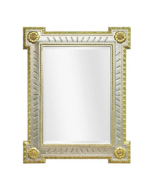 Mobili2g - specchiera in foglia argento con particolari con mecca- misure: l.72 x h.92 x p.3