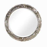 Mobili2g - specchiera in foglia argento rotonda-sagomata misura : 76 x 76 x 5