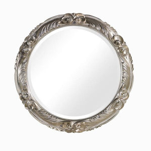 Mobili2g - specchiera in foglia argento rotonda-sagomata misura : 76 x 76 x 5