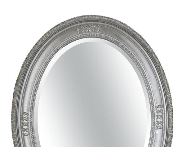 Mobili2g - specchiera foglia argento ovale- misure: l.66 x h.86 x p.5