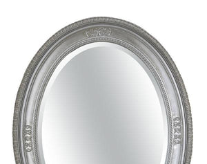 Mobili2g - specchiera foglia argento ovale- misure: l.66 x h.86 x p.5