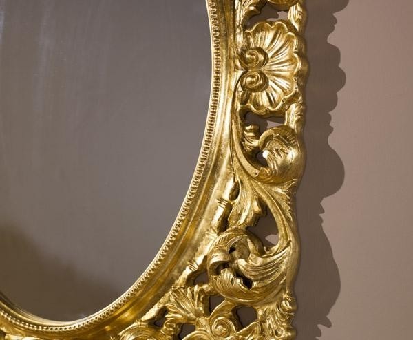 Mobili2g - specchiera in foglia oro ovale- rettangolare-traforata misure: 73 x 95 x 6