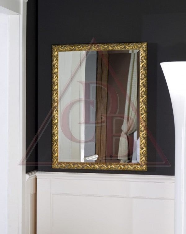Specchiera in foglia oro rettangolare misure: 69 x 89 x 3