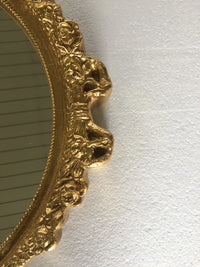 Mobili2g - specchiera in foglia oro ovale- misure: l.44 x h.57 x p.4