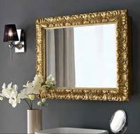 Mobili2g - specchiera contenitore in foglia oro-bronzo - misure: l.90 x h.70 x p.15