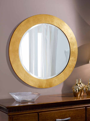 Mobili2g - specchiera in foglia oro rotonda misura : l.78 x h. 78 x p. 2