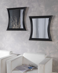 Mobili2g - 1 specchiera laccato nero lucido sagomata misure: 63 x 63 x 3