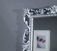 Mobili2g - specchiera foglia argento brillante rettangolare- misure: l.73 x h.86 x p.4