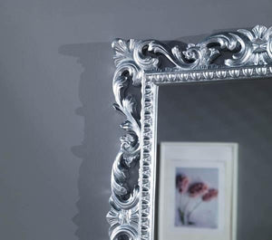 Mobili2g - specchiera foglia argento brillante rettangolare- misure: l.73 x h.86 x p.4