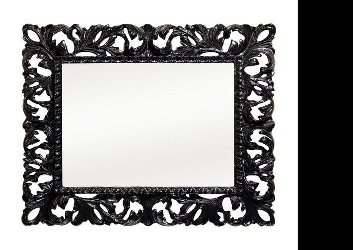 Specchiera laccata nera lucida rettangolare misure: 87 x 107 x 6