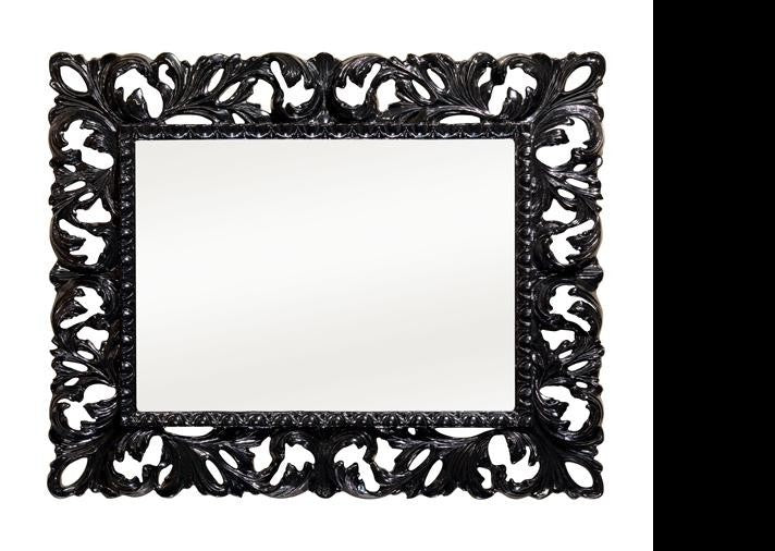 Specchiera laccata nera lucida rettangolare misure: 87 x 107 x 6