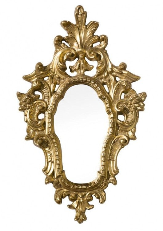 Mobili2g - specchiera in foglia oro sagomata-traforata misure: l.39 x h. 64 x p. 3