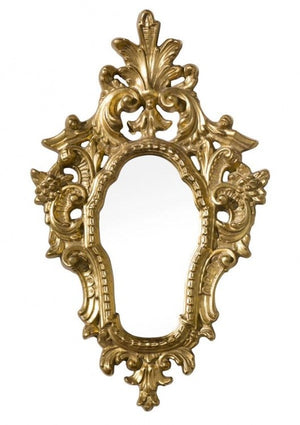 Mobili2g - specchiera in foglia oro sagomata-traforata misure: l.39 x h. 64 x p. 3