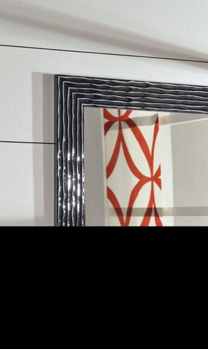 Mobili2g - specchiera laccata nera lucida rettangolare- misure: l.90 x h.148 x p.2,5