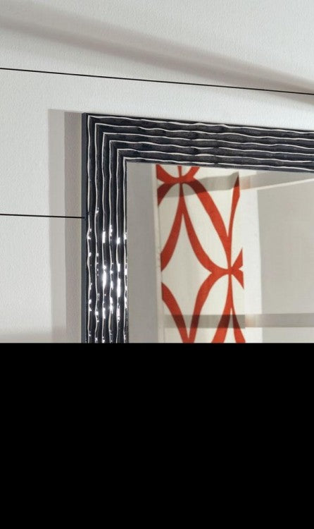 Mobili2g - specchiera laccata nera lucida rettangolare- misure: l.90 x h.148 x p.2,5