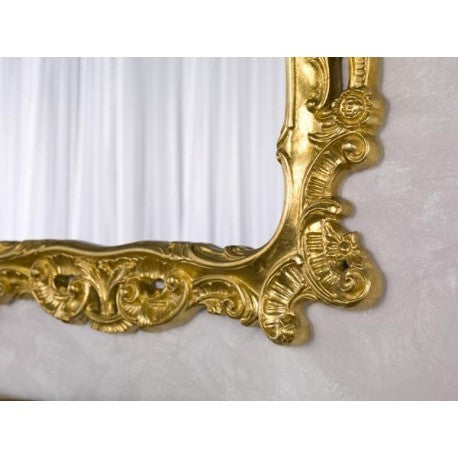 Mobili2g - specchiera in foglia oro rettangolare-sagomata-traforata misure: l.70 x h.106 x 7