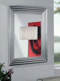 Mobili2g - specchiera foglia argento brillante rettangolare- misure: l.90 x h.148 x p.5