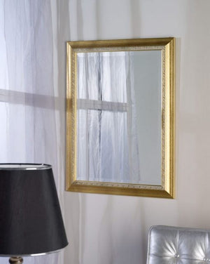 Specchiera in foglia oro rettangolare misure: 62 x  82 x sp. 3