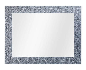 Mobili2g - specchiera foglia argento brillante rettangolare- misure: l.65 x h.85 x p.4