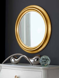 Mobili2g - specchiera in foglia oro rotonda- misure: l.78 x h.78 x p.5