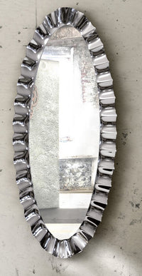 Specchiera moderna ovale con cornice ondulata ad effetto specchio misure l.190x90