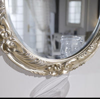 Mobili2g - specchiera in foglia argento rotonda-sagomata misura : 76 x 76 x 5