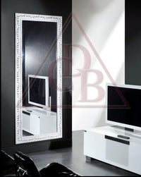 Mobili2g - specchiera laccata bianco lucido rettangolare misure: 70 x 90 x 4